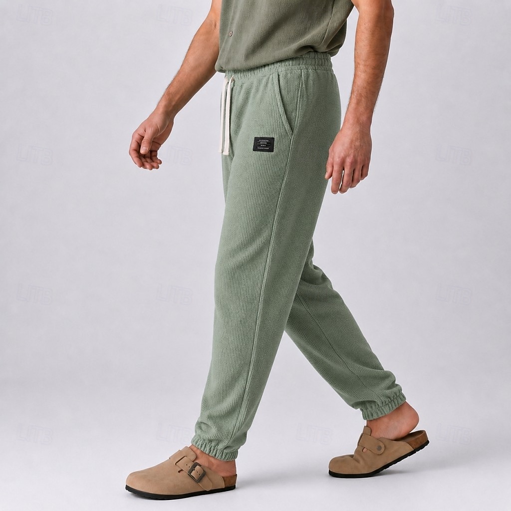 Herren-Jogginghose mit Waffelmuster – grün 2026 - $36.99 –P8