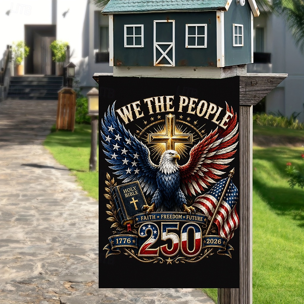2PCS 250th Anniversary USA Flag Double Sided Outdoor Patriotic Garden Flag with Statue of Liberty, 4th of July Decorations for US 250th Celebration, USA Merchandise, Commemorative 1776-2026 2026 - $19.99 –P7