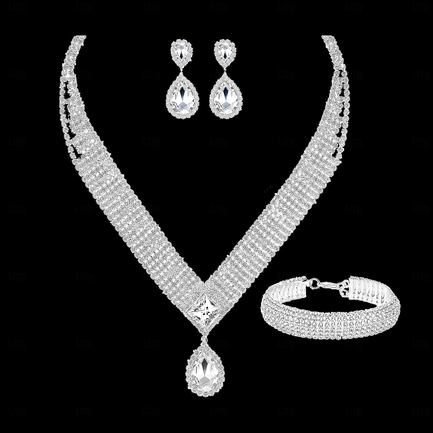 Jewelry Set Three-piece Suit Chrome Earrings Necklace Women's Fashion Jewelry Set For Wedding 2026 - $28.99 –P4