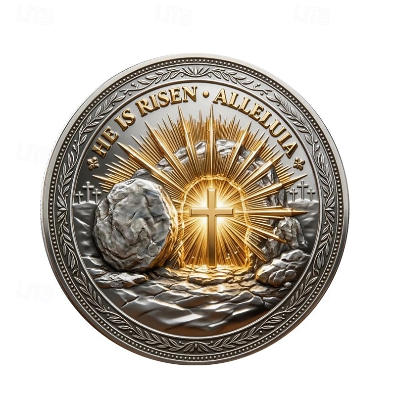 Biblical Faith Commemorative Coin, Christian Easter Resurrection Challenge Coin with Cross Design, Inspirational Religious Pocket Token Gift for Prayer, Baptism, Church, Christian Keepsake 2026 - $20.99 –P3
