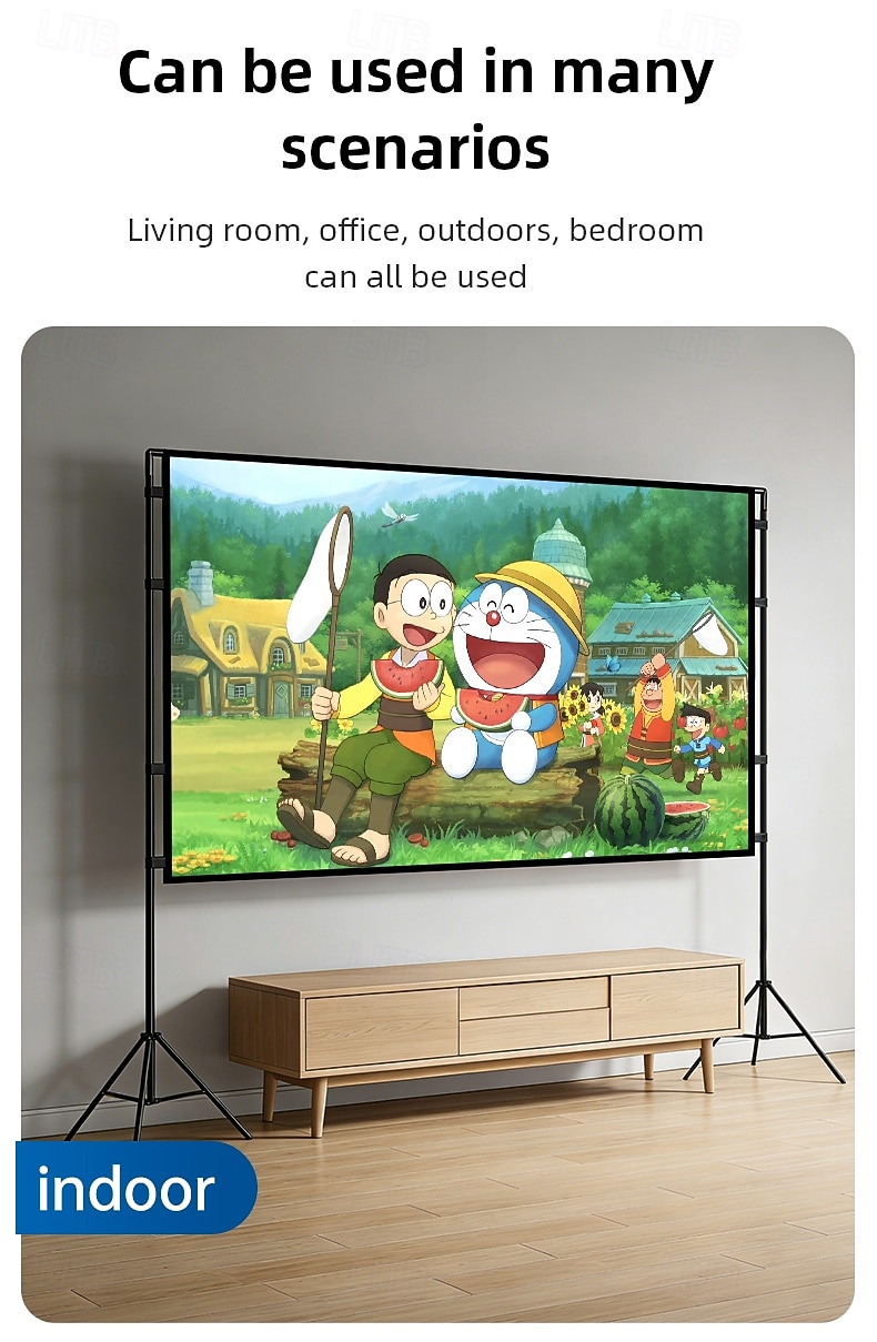 100/120 Inch Projector Screen with Stand, 16:9 HD 4K Portable Outdoor Indoor Movie Screen, Foldable Wrinkle-Free Projection Screen with Carrying Bag, Stable Tripod for Backyard Cinema Home Theater 2026 - $95.99 –P10