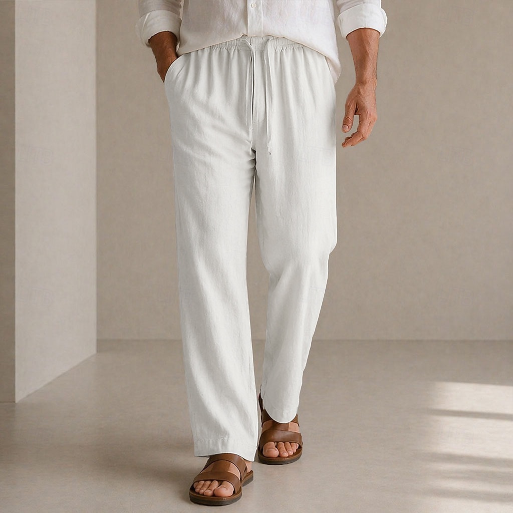 Per uomo Pantaloni in lino Tencel Pantaloni Pantaloni Estivi Coulisse Tasca Elastico in vita Semplice Comodità Traspirante Lunghezza intera Quotidiano All'aperto Spiaggia Moda Stile Classico Cachi del 2026 a $35.99 –P1