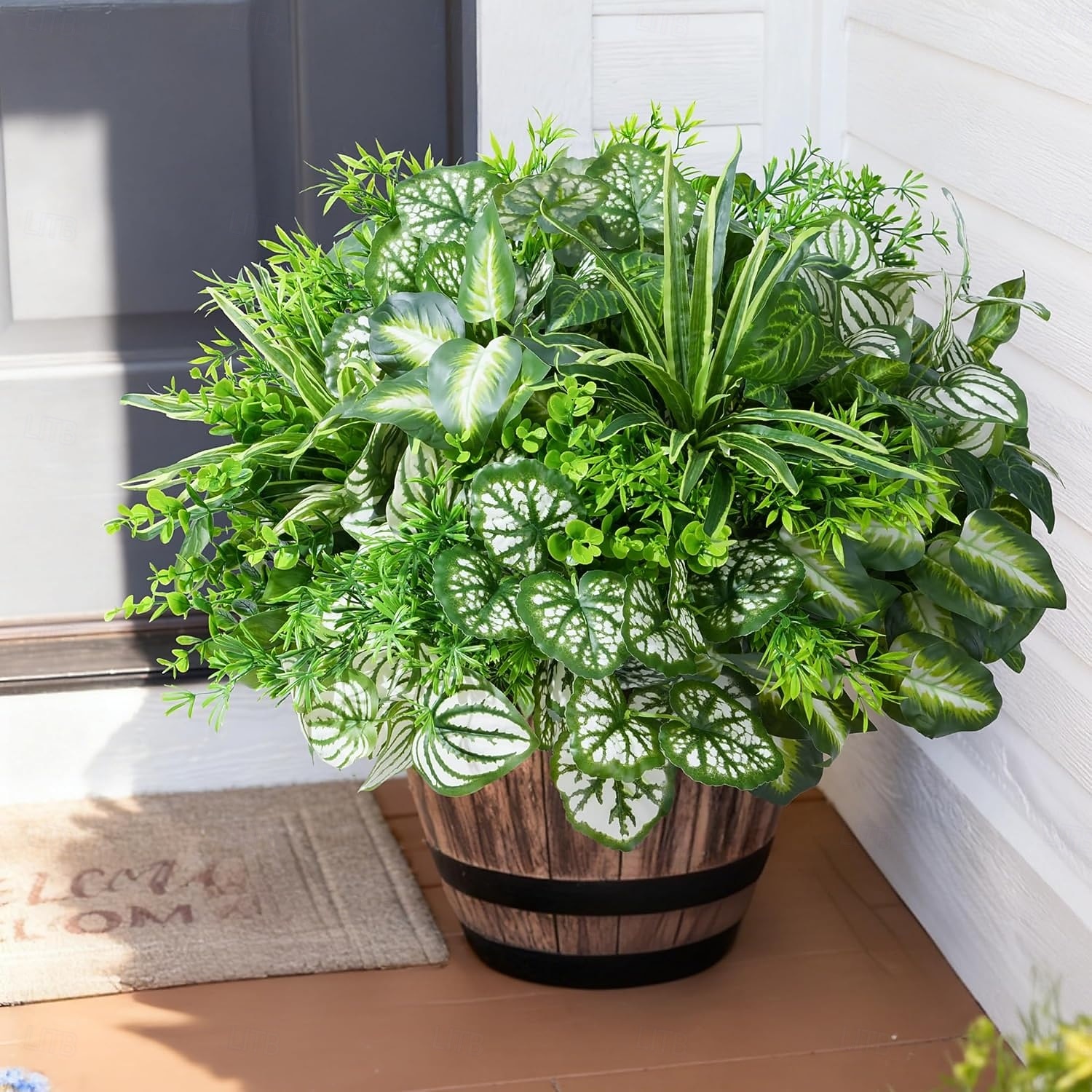 20pcs Artificial Bunches Greenery Plants Fake Plastic Leaves with Stems UV Resistant Outside Faux Plants Bushes for Outdoor Patio Garden Front Porch Yard Decor 2026 - $31.99 –P6