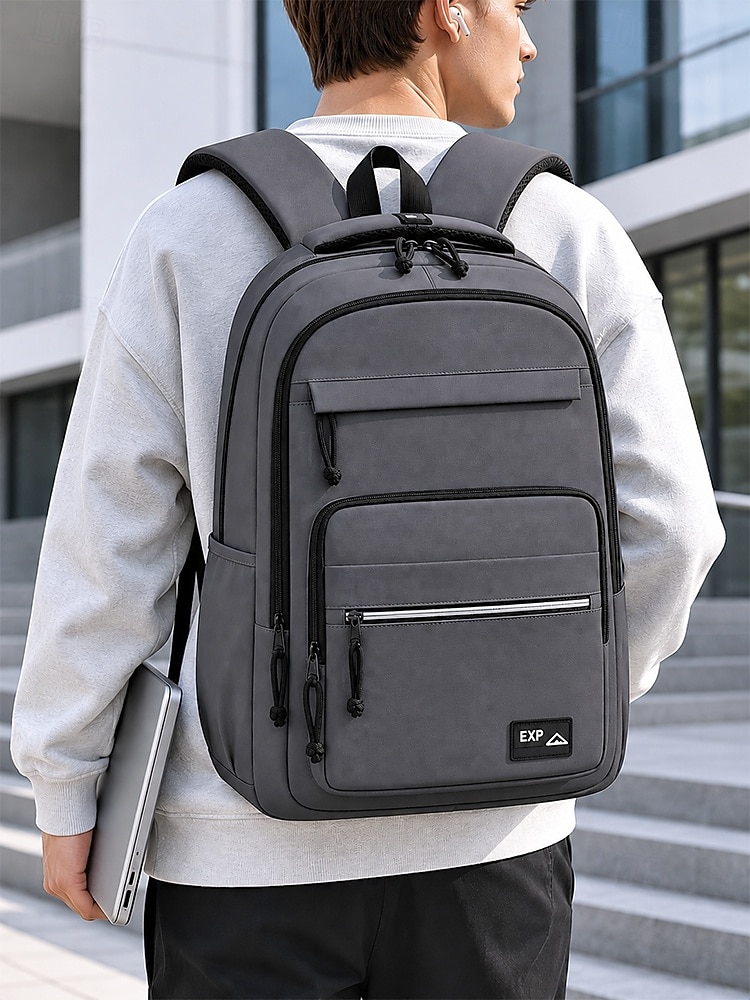 Vattentät nylonryggsäck för män, stor kapacitet med flera fack och laptopväska med bagagerem, reseryggsäck för gymnasiet, affärspendling, dagligt bruk 2026 - $29.99 –P2
