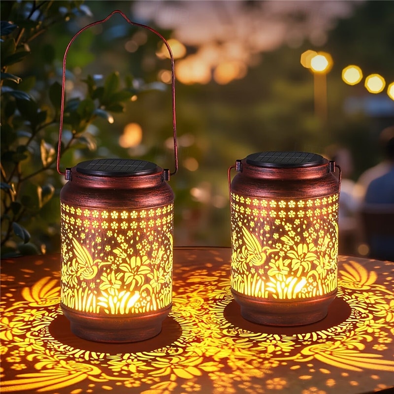Solar Hummingbird Lanterns Outdoor Hanging Decor Lantern, Hollow Out Metal Decorative Garden Light, Graceful Decoration for Patio, Yard, Landscape, Walkway, Festival Decor Lighting 1X 2026 - $32.99 –P1