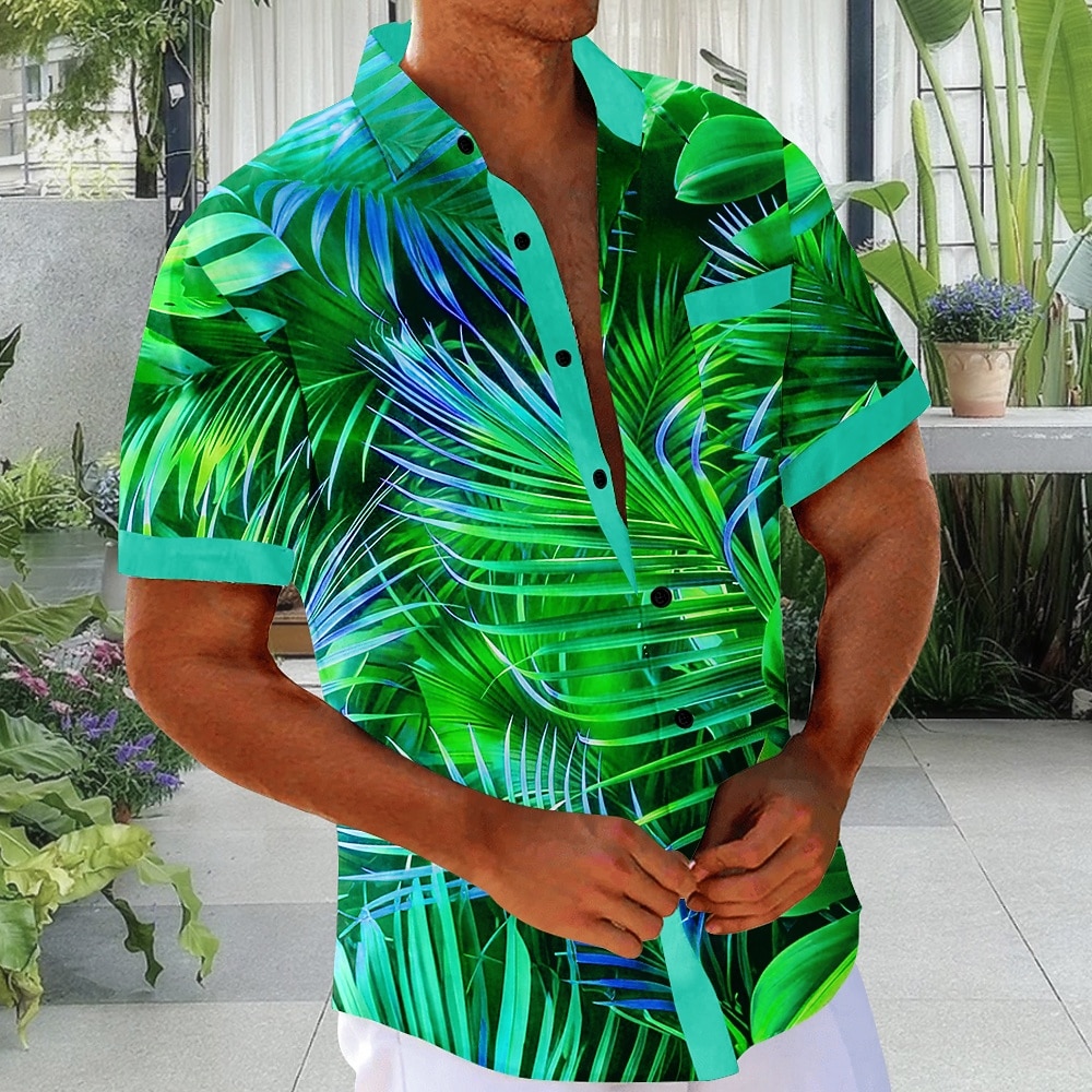Men's Coconut Tree Tropical Plants Summer Hawaiian Shirt Tropical Shirts Aloha Shirt Short Sleeve Hawaiian Daily Holiday Summer Spring Turndown 3D Print Front One Pocket Button Up Shirts Blue Purple 2026 - $25.99 –P3