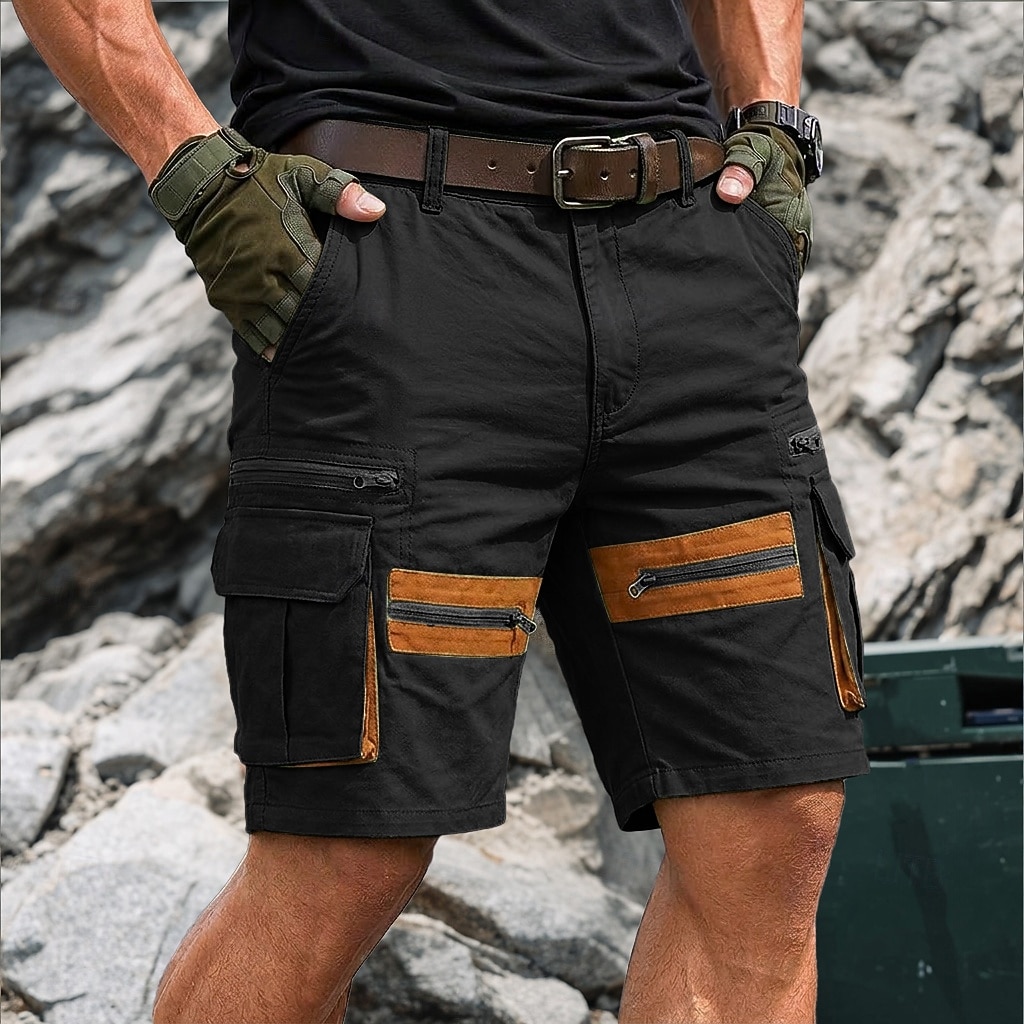 Hombre Pantalones tipo cargo Pantalón Corto Cargo Pantalón corto Pantalones cortos casuales Bolsillo Cintura elástica Plano Bloque de color Un Color Corto Casual Exterior Ropa de calle Moda Ropa de 2026 - $32.99 –P9