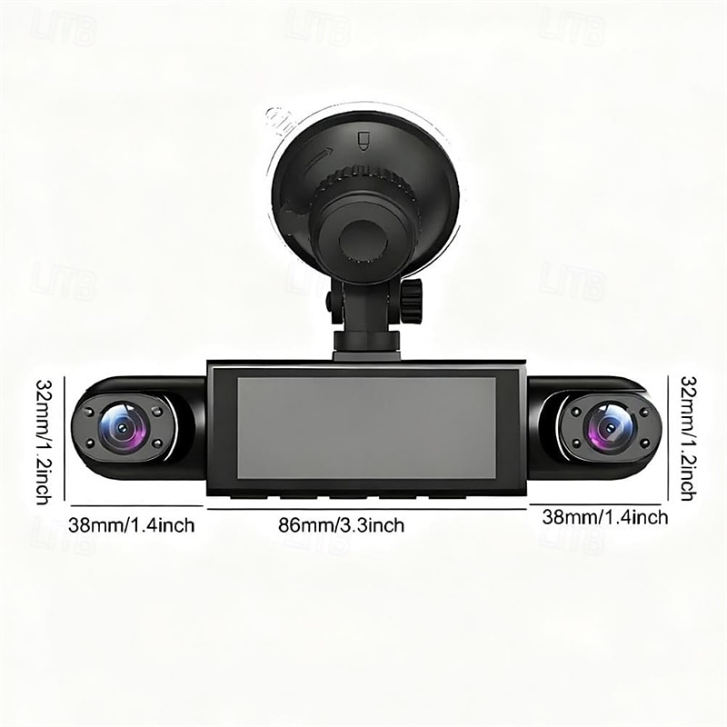 Telecamera da cruscotto a 3 canali per abitacolo anteriore e posteriore, telecamera per auto tripla 1080p con obiettivo girevole, telecamera da cruscotto HD per auto, sensore G, registrazione in loop, del 2026 a $56.99 –P7