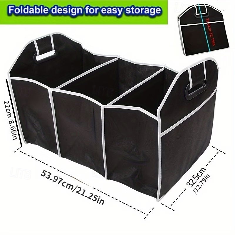 Universal Car Trunk Storage Bag, Portable Foldable 3-Compartment Organizer with Reinforced Handles, Fits SUV, Truck, Van, Sedan, Multi-Purpose Vehicle Cargo Net for Groceries, Tools, Sports Gear 2026 - $13.49 –P7