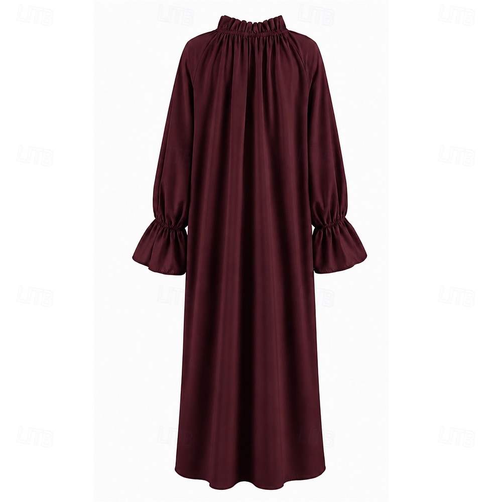 ankle length peasant dress Peasant Dress Desert Beige / X-Large