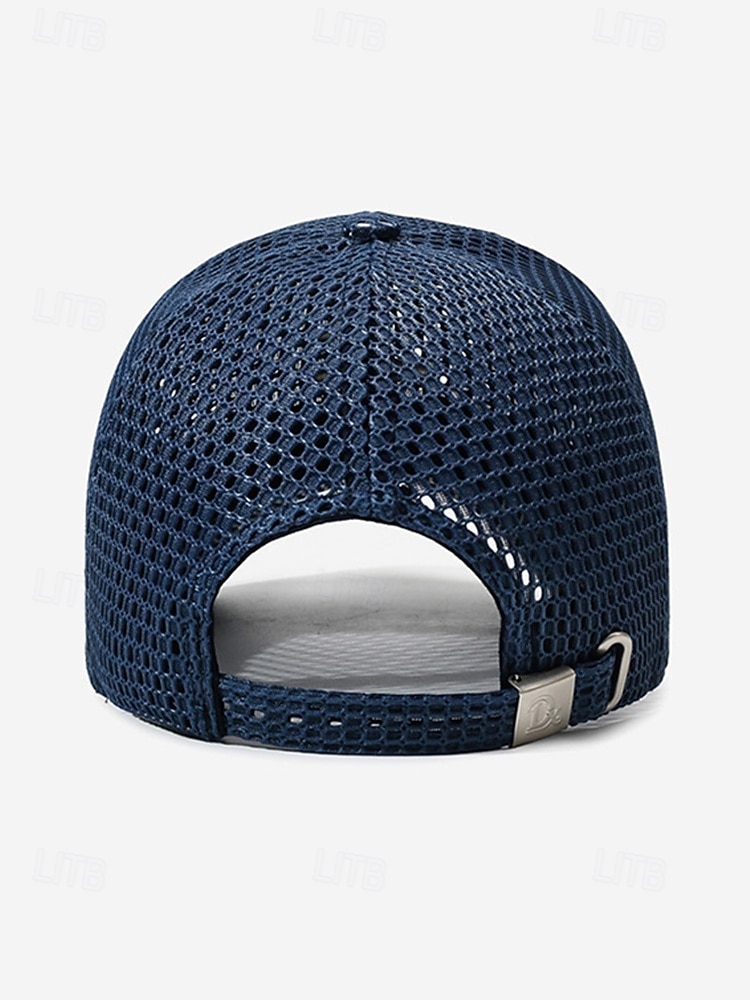 Heren mesh truckerpet - ademende polyester baseballpet met sterrenborduurwerk, verkrijgbaar in meerdere kleuren, verstelbare sluiting aan de achterkant voor buitenactiviteiten en reizen. &dagelijkse 2026 - $11.99 –P9
