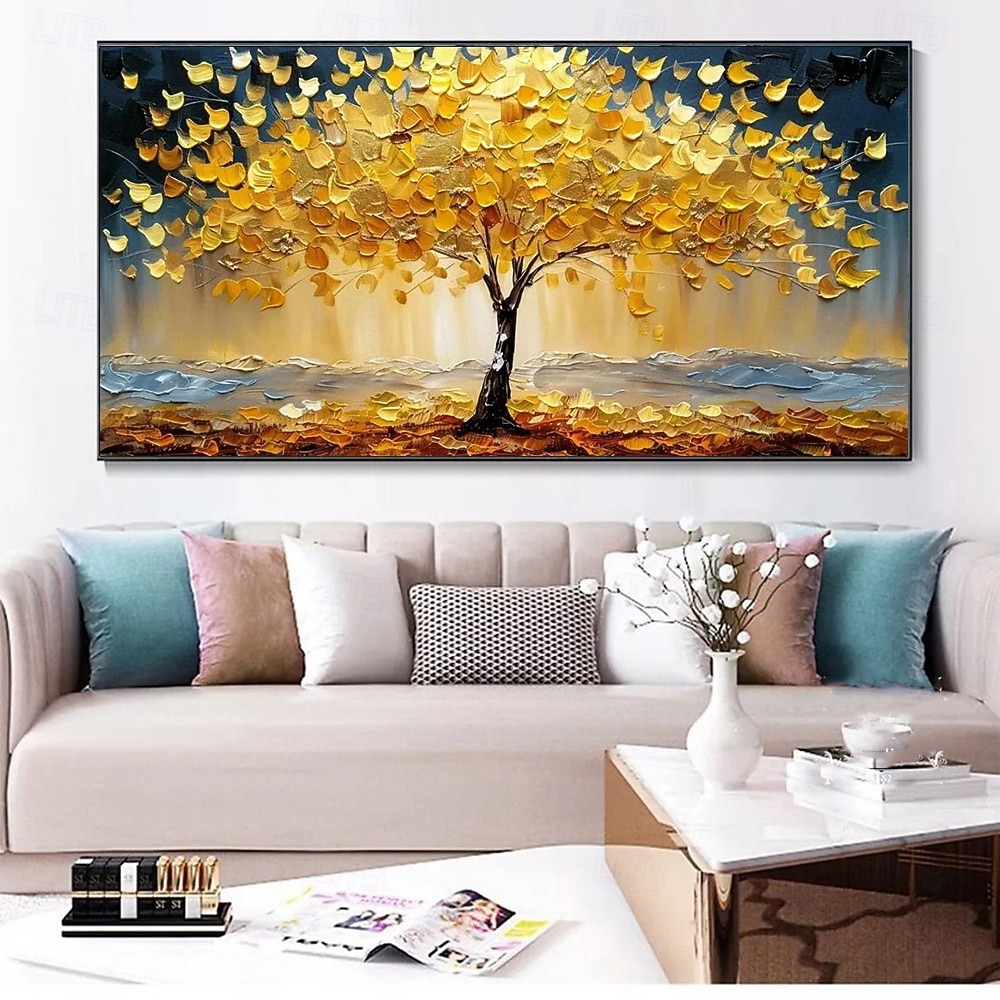 Handmade Oil Painting Canvas Wall Art Decoration Golden Money Tree for Home Living Room Decor Rolled Frameless Unstretched Painting 2026 - $59.99 –P4