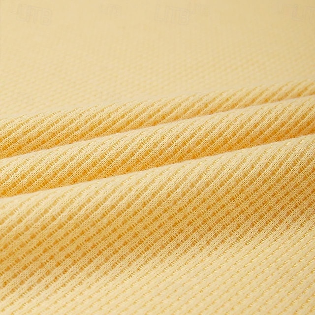 Homens Camisas Polo Waffle Textura Casual Feriado Lapela Manga Curta Moda Básico Tecido Botões Macia Verão Primavera Amarelo Camisas Polo Waffle de 2026 por $35.99 –P5