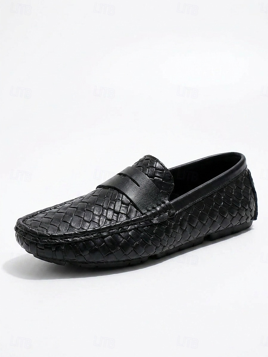 Mocassins masculinos brancos estilo penny loaf - sapatos leves e macios, fáceis de calçar - calçado refinado para noites de resort, jantares de férias, encontros na praia e um estilo elegante e descontraído. de 2026 por $42.99 –P12