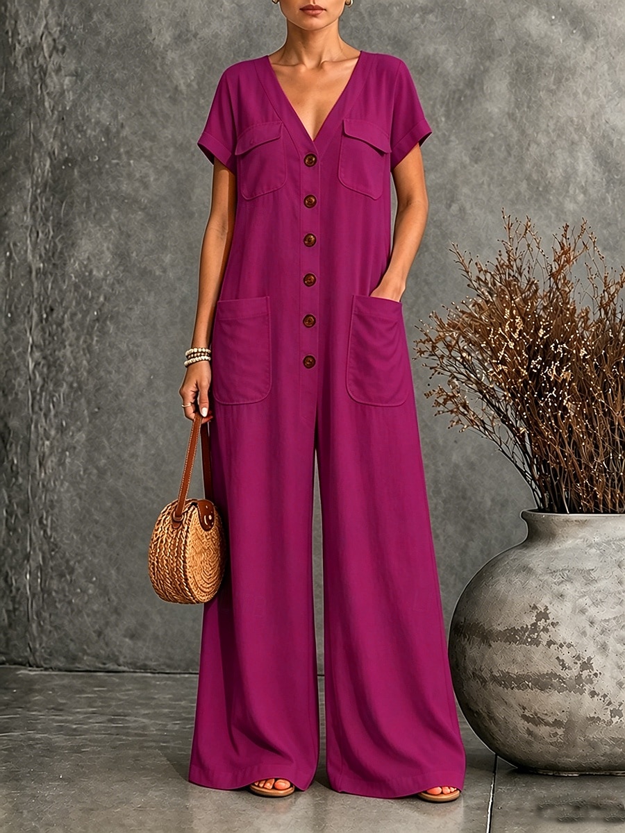 Per donna Pantaloni Eleganti Streetwear Lunghezza intera Vita Alta Tinta unica Tasca Fibbia Inelastico Blu-verde Rose viola Nero Bianco Estate Primavera Vestibilità comoda del 2026 a $35.99 –P6