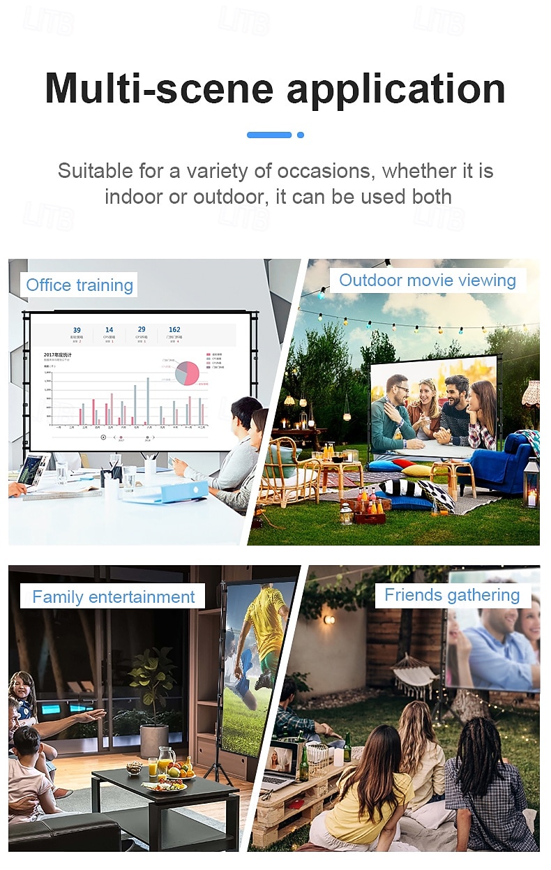 Projector Screen with Tripod Stand 100 120 Inch, 16:9 HD 4K Portable Outdoor Indoor Movie Screen with Carrying Bag, Height Adjustable Wrinkle-Free Projection Screen for Backyard Theater Camping 2026 - $125.99 –P13