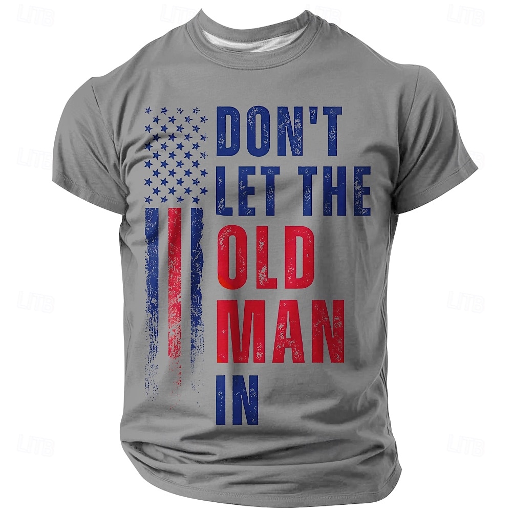 Heren T-shirt met Amerikaanse vlag en patriottische print, distressed look, normale pasvorm, zwart, designer kleding, maten S, M, L, XL, XXL, XXXL 2026 - $18.99 –P4
