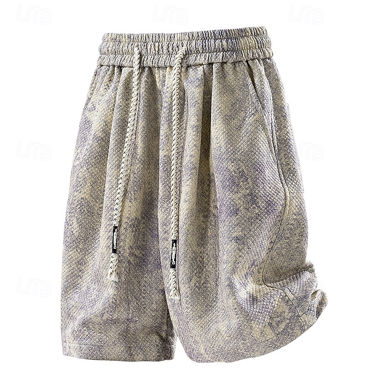 Men's Shorts Casual Shorts Textured Shorts Pocket Elastic Waist Plain Abstract Comfort Breathable Knee Length Casual Outdoor Beach Vacation Fashion Pink Apricot Stretchy 2026 - $21.99 –P4