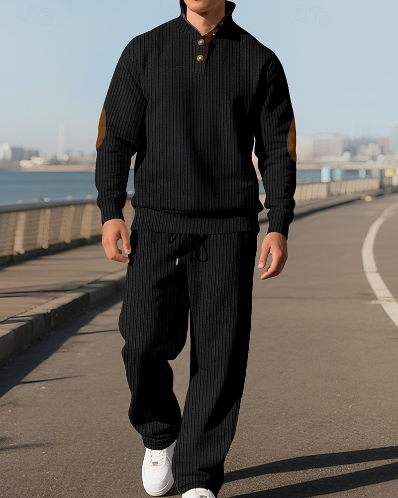 Men's Tracksuit Jogging Suit Workout Suits Drawstring with Pocket Solid Colored Athletic Clothing Set Fall Black White Outdoor Travel Sports Windproof Warm Breathable Long Sleeve Sport Activewear 2026 - $51.99 –P7