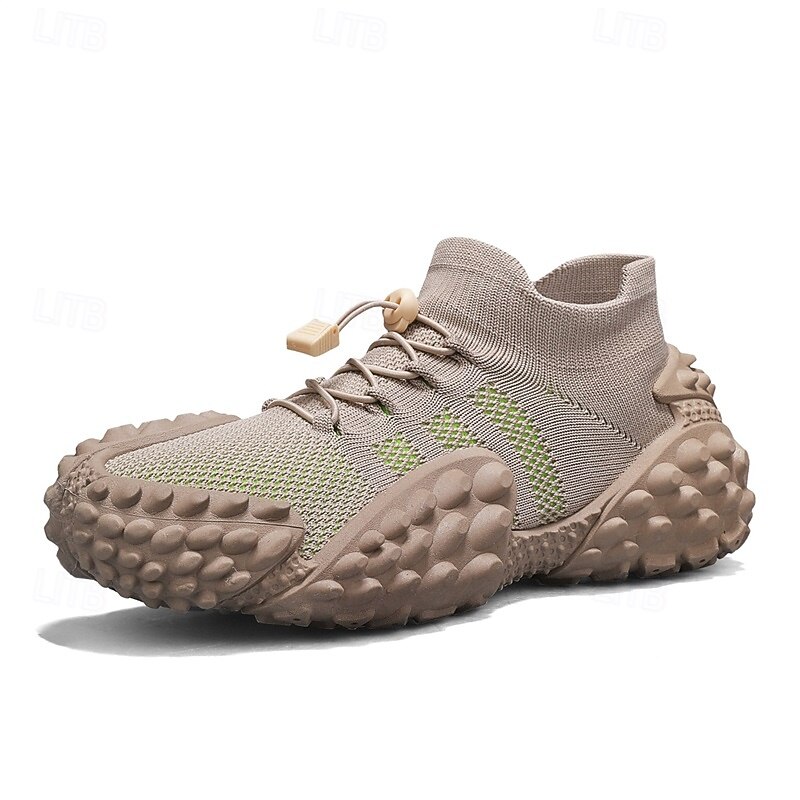 Men's Knit Sock Sneakers, Lace-Up Chunky Sole Walking Shoes, Breathable Sport Casual Shoes for Hiking, Travel, Daily Wear 2026 - $32.99 –P2