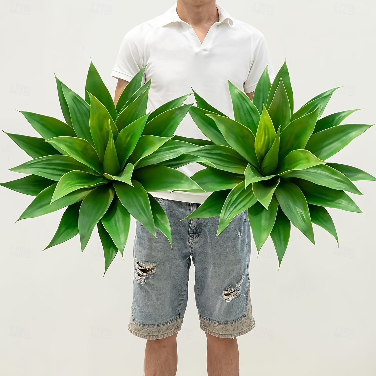 2 plantas artificiais de agave grandes com 18 folhas cada, folhagem tropical artificial realista para decoração de interiores e exteriores, perfeitas para casa, escritório, jardim, varanda e para de 2026 por $32.99 –P1