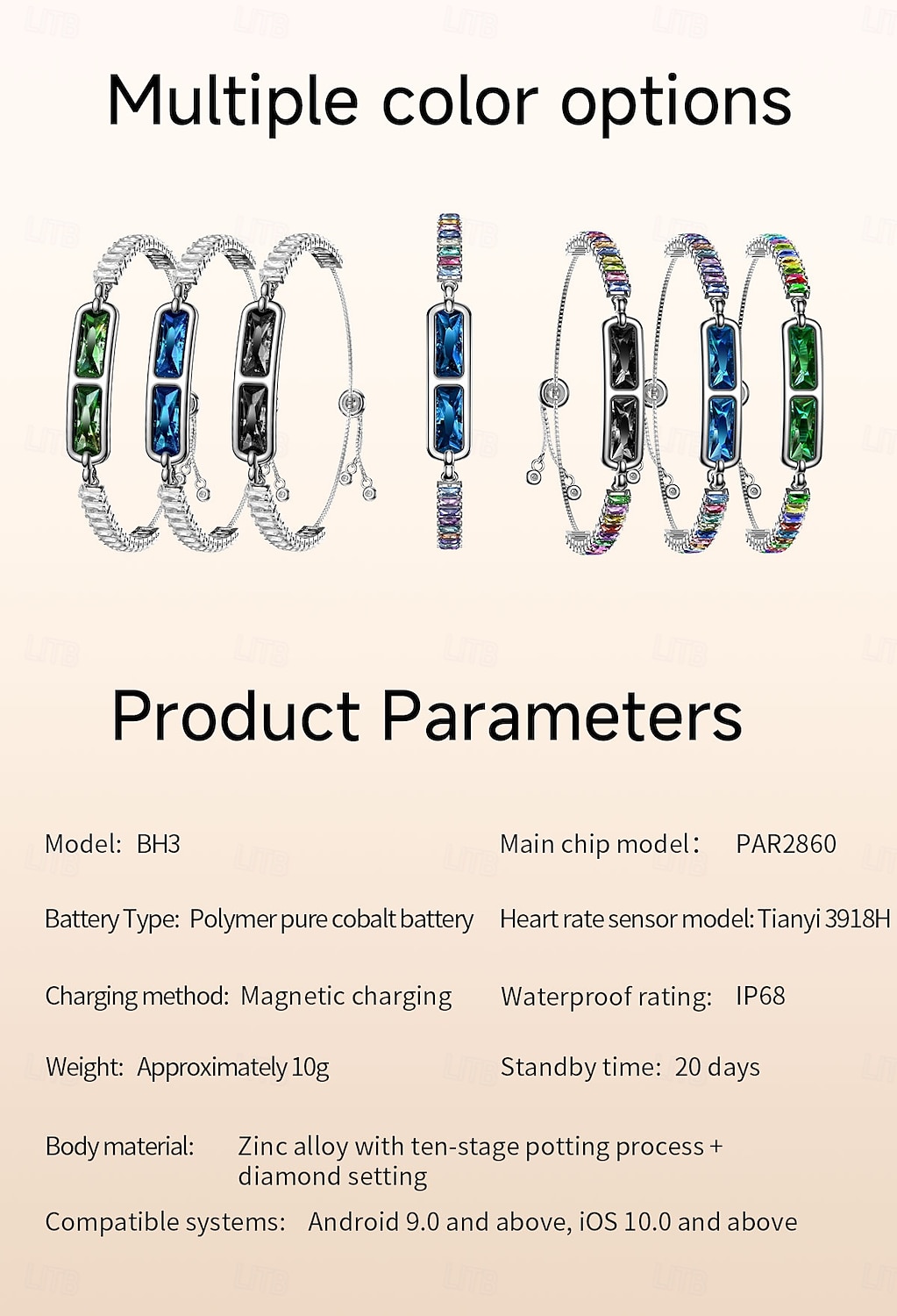 Elegant Smart Bracelet for Women, Jewelry Fitness Tracker with Sleep & Activity Tracking, IP68 Waterproof Smart Jewelry with App Sync, Long Battery Life, Adjustable Crystal Bangle, Fashion Gift 2026 - $51.99 –P11