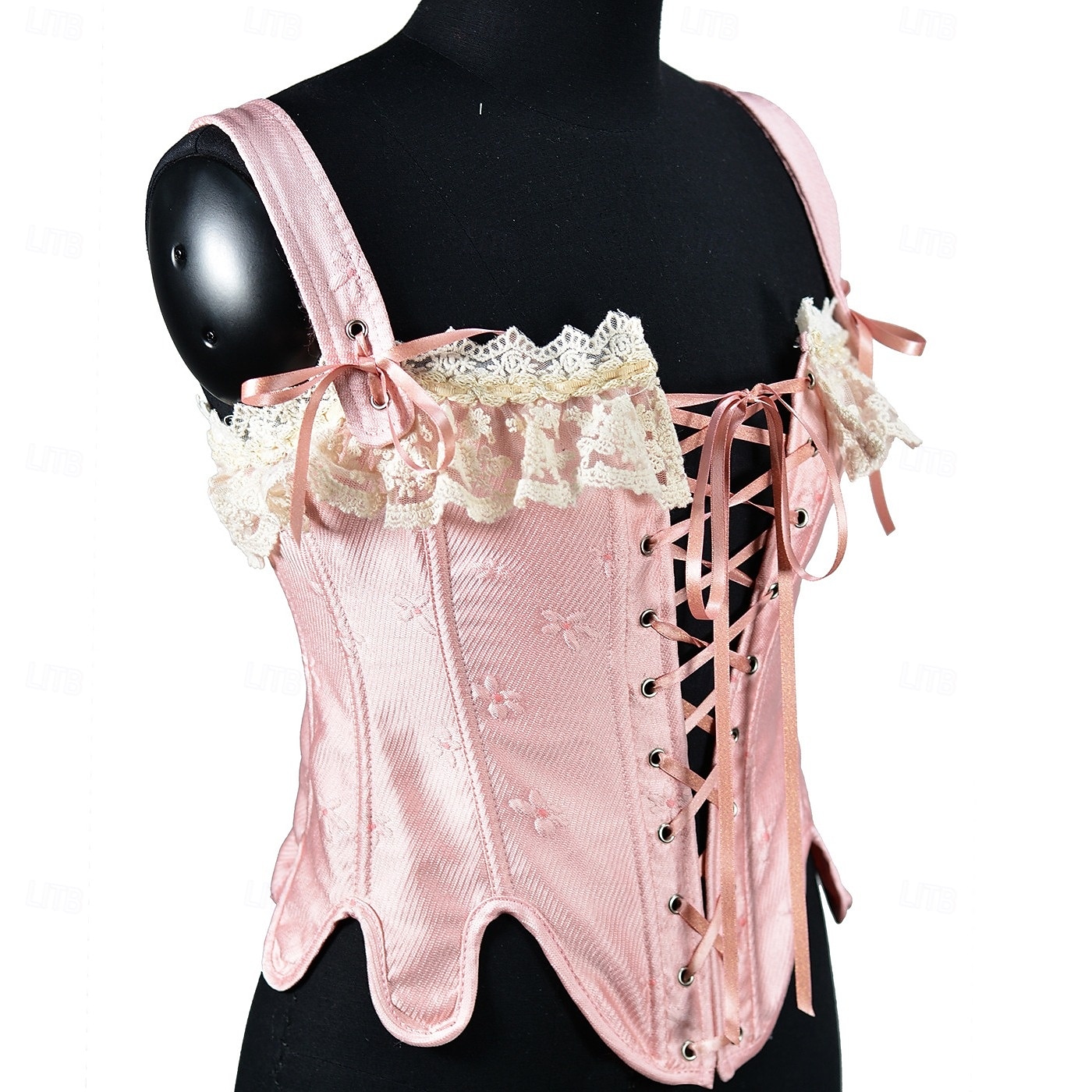Medieval Renascentist Corset Corsaj Zana Nobilă Jacquard Cu Șiret Floral Costume de fancy Pentru femei Regal Halloween Carnaval Casul / Zilnic Târgul Renașterii LARP Adulți Corset Primavara vara 2026 - $61.99 –P2