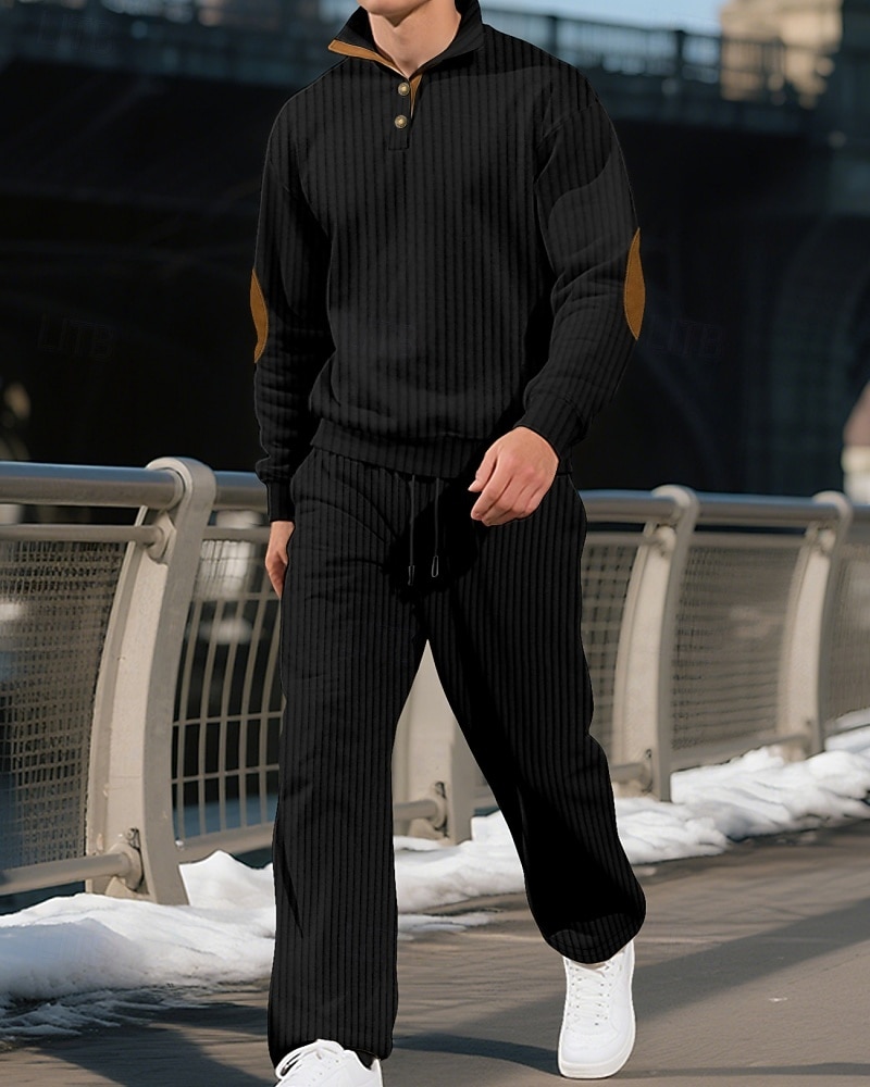 Men's Tracksuit Jogging Suit Workout Suits Drawstring with Pocket Solid Colored Athletic Clothing Set Fall Black White Outdoor Travel Sports Windproof Warm Breathable Long Sleeve Sport Activewear 2026 - $51.99 –P6