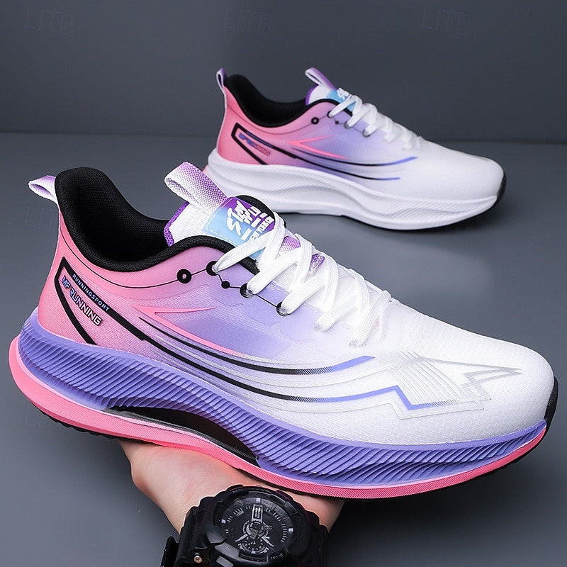 Tênis de corrida masculino branco e roxo - tênis esportivo leve e respirável - tênis atlético com amortecimento para homens, ideal para corrida, exercícios na academia, caminhada e uso diário ativo. de 2026 por $42.99 –P5