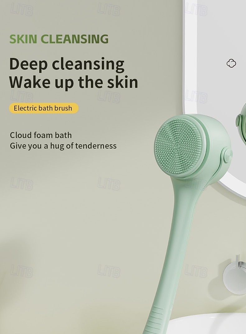 Electric Bath Brush with Long Handle, 4-in-1 Spinning Body Scrubber for Shower, Waterproof Rechargeable Back Scrubber for Exfoliating, Deep Cleaning & Massage, Includes Facial & Silicone Brush Heads 2026 - $56.99 –P1