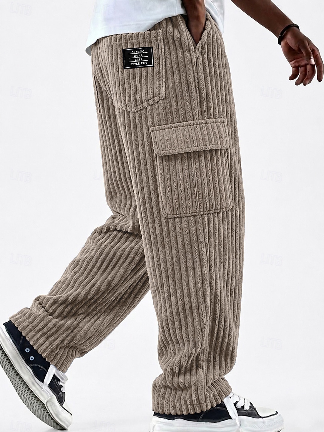 Per uomo Pantaloni Cargo Pantaloni Pantaloni in velluto a coste Pantaloni casual Pantaloni Larghi Coulisse Multi-tasche Gamba Dritta Tinta unica Comodità Lunghezza intera Casuale Quotidiano All'aperto del 2026 a $32.99 –P5