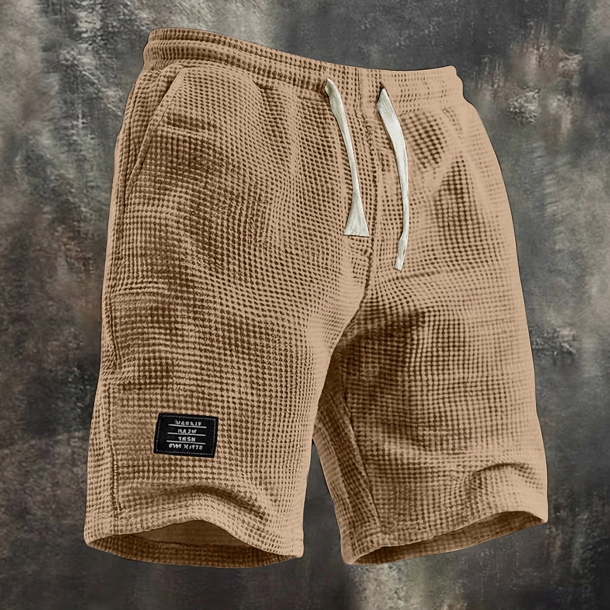 Men's Waffle Shorts Summer Shorts Beach Shorts Casual Shorts Drawstring Elastic Waist Solid Color Comfort Knee Length Daily Outdoor Streetwear Vacation Fashion Black White Micro-elastic 2026 - $22.99 –P6