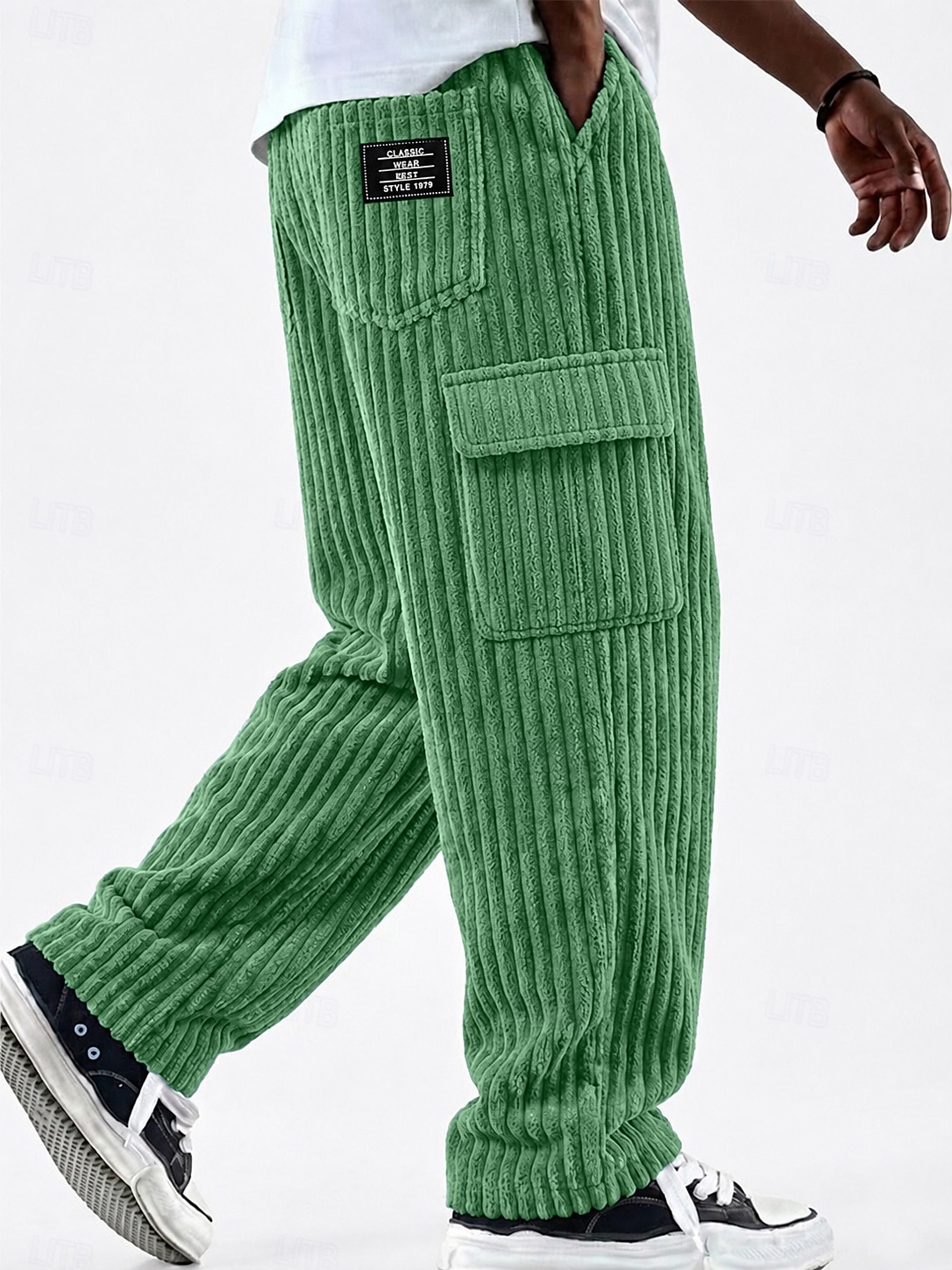 Per uomo Pantaloni Cargo Pantaloni Pantaloni in velluto a coste Pantaloni casual Pantaloni Larghi Coulisse Multi-tasche Gamba Dritta Tinta unica Comodità Lunghezza intera Casuale Quotidiano All'aperto del 2026 a $32.99 –P4