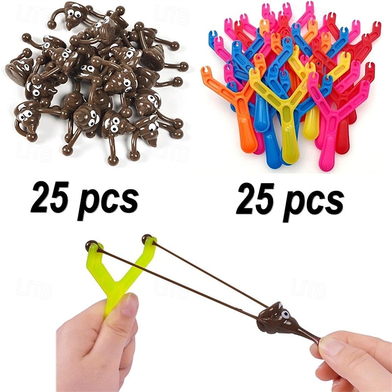50 Pcs Funny Slingshot Poop Toy Set, Stretchy Flying Fake Poop Finger Slingshot, Novelty Sticky Poop Gag Gifts for Kids and Adults, Birthday Party Favors, Pinata Fillers, Classroom Prizes & Rewards 2026 - $29.99 –P2