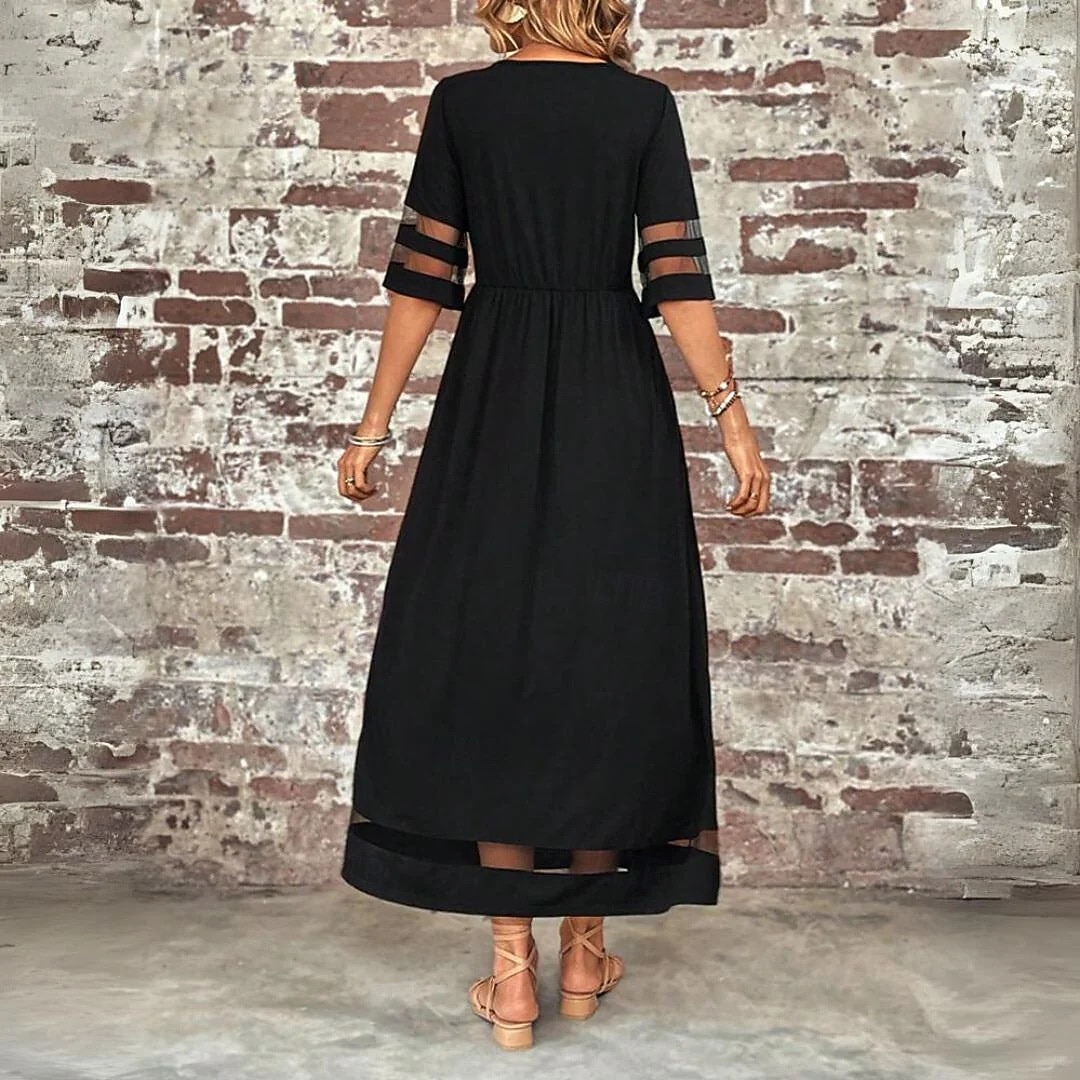 Women's Maxi Dress Sundress Casual Dress Vacation Casual Boho Beach Party Date Regular Fit Plain Half Sleeve Crew Neck Black Red Green Summer Spring 2026 - $37.99 –P4