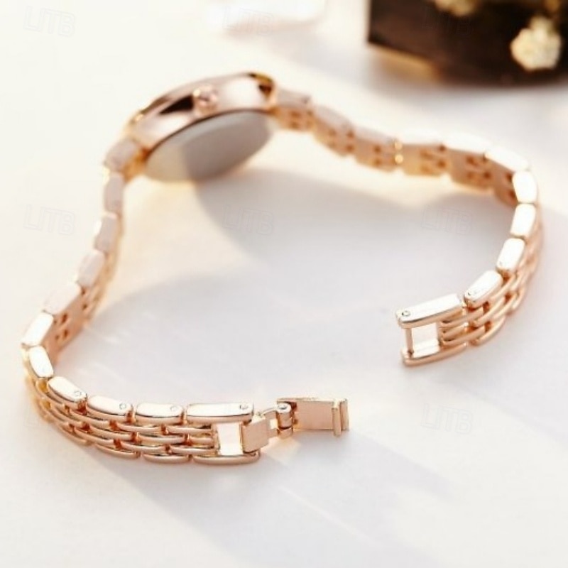 Elegant Women's Jewelry Bracelet Watch, Ladies Small Face Luxury Dress Wristwatch with Rhinestone Bezel & Roman Numerals, Fashion Quartz Watch Gift for Her, Rose Gold and Silver Tone 2026 - $14.99 –P4