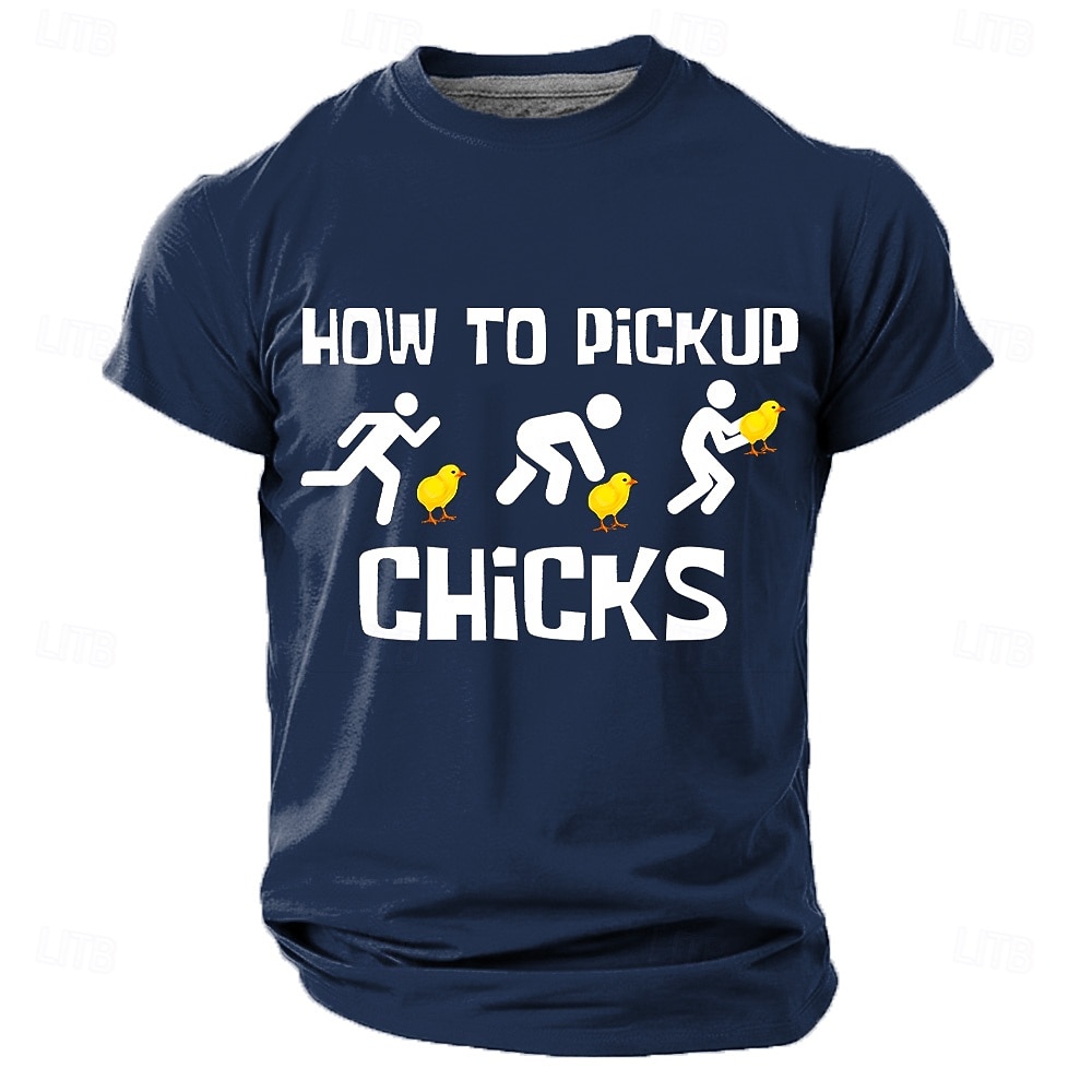 Camiseta de hombre con estampado humorístico de cómo ligar con chicas, corte regular, regalo divertido, informal, roja, de diseñador, tallas S, M, L, XL, XXL y XXXL 2026 - $18.99 –P4