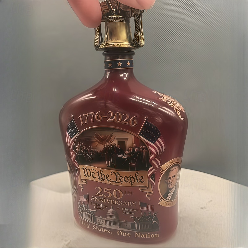 Whiskyflasche zum 250-jährigen Jubiläum der USA &Gläserset „We the People“ – patriotisches Geschenk zum Unabhängigkeitstag (1776–2026), patriotische Karaffe mit 2 Whiskygläsern, Design mit 2026 - $45.99 –P5