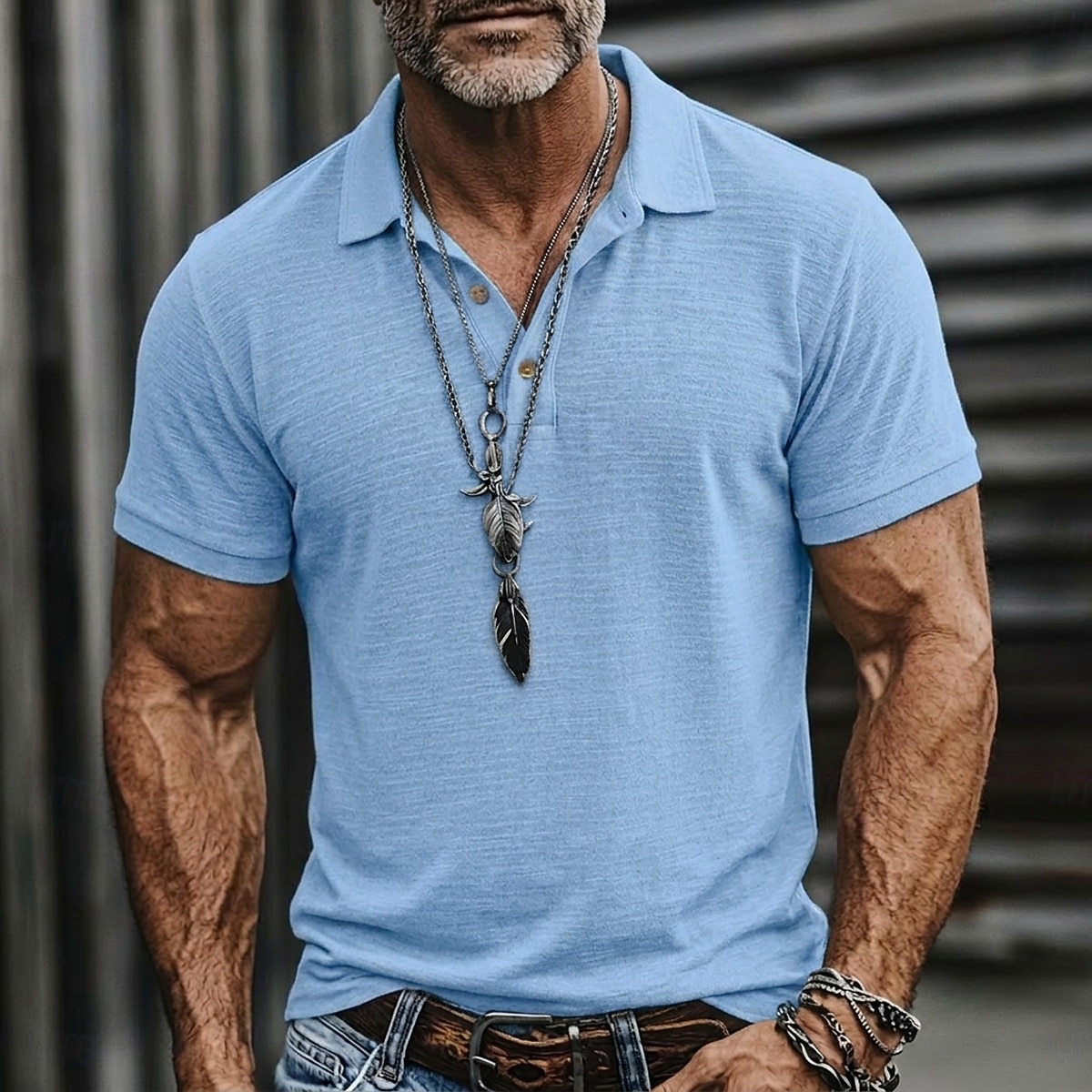 Voor heren Linnen overhemd Poloshirts Casual Vakantie Klassiek Korte mouw Vakantie Modieus Effen Met Textuur Knop Zomer Lente Normale pasvorm Meerblauw Zwart Blozend Roze Groen Licht Blauw Linnen 2026 - $22.99 –P6