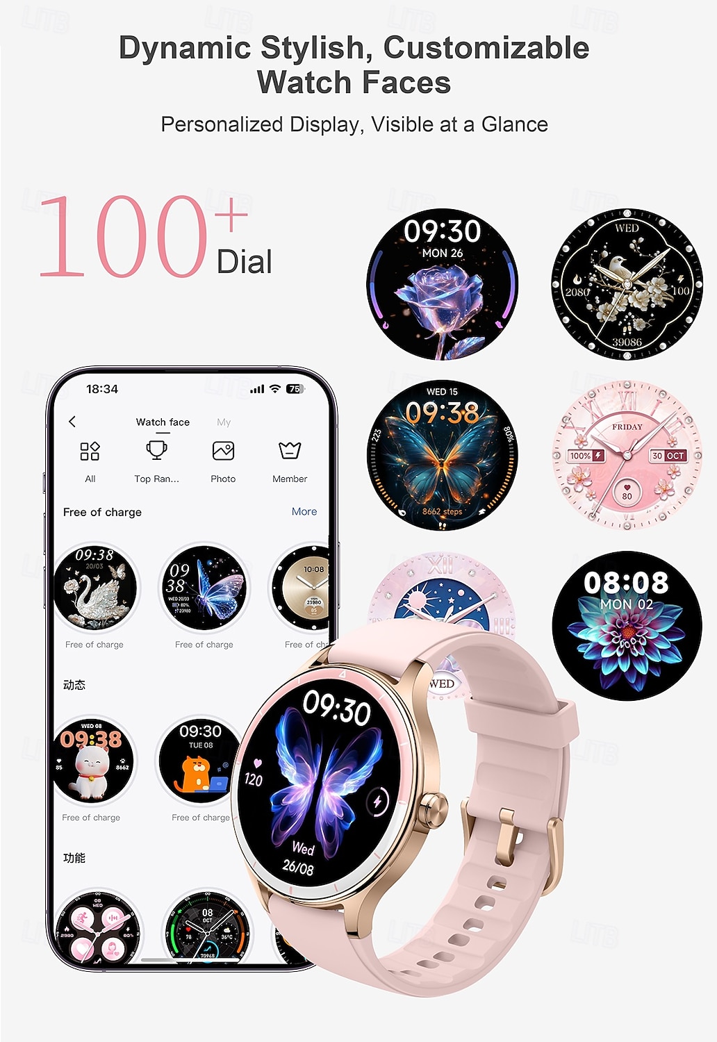 Smart Watch for Women, 1.27" Round Display Elegant Smartwatch with AI Voice Assistant, SpO2 Heart Rate Sleep Monitor, 100+ Watch Faces, Fashion Fitness Tracker for Android iOS 2026 - $64.99 –P5