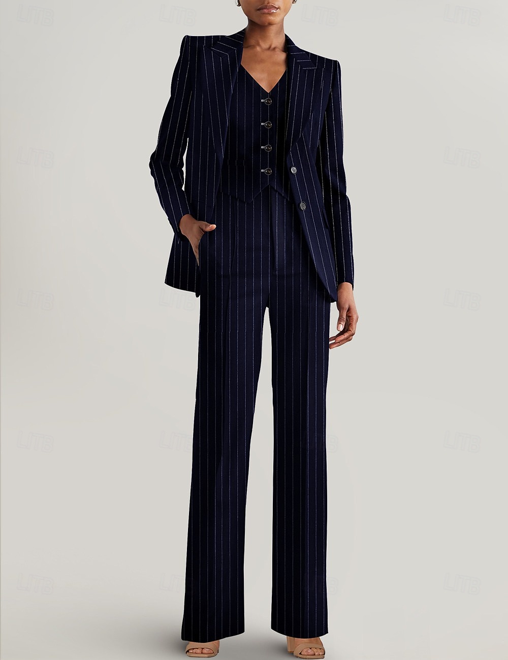 Women's 3 Pieces Suits Formal Wedding Guest Formal Evening Elegant Simple Long Sleeve Ankle Length Peak Lapel Single Breasted 2026 - $206.99 –P14