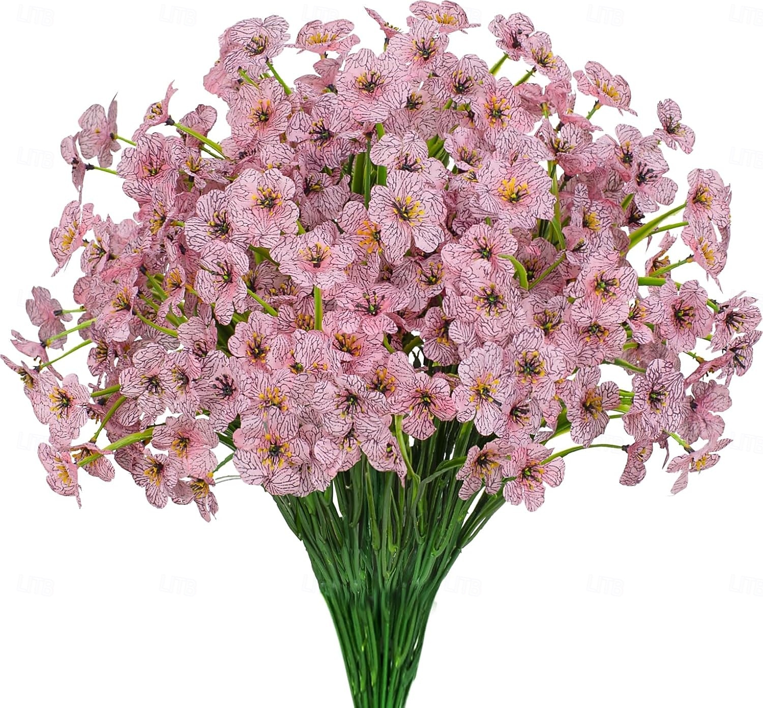 12 pachete flori artificiale rezistente la UV, plante de exterior, care nu se decolorează, arbuști artificiali din plastic, flori artificiale de mătase, jardinieră, verandă, decorațiuni interioare 2026 - $15.99 –P5