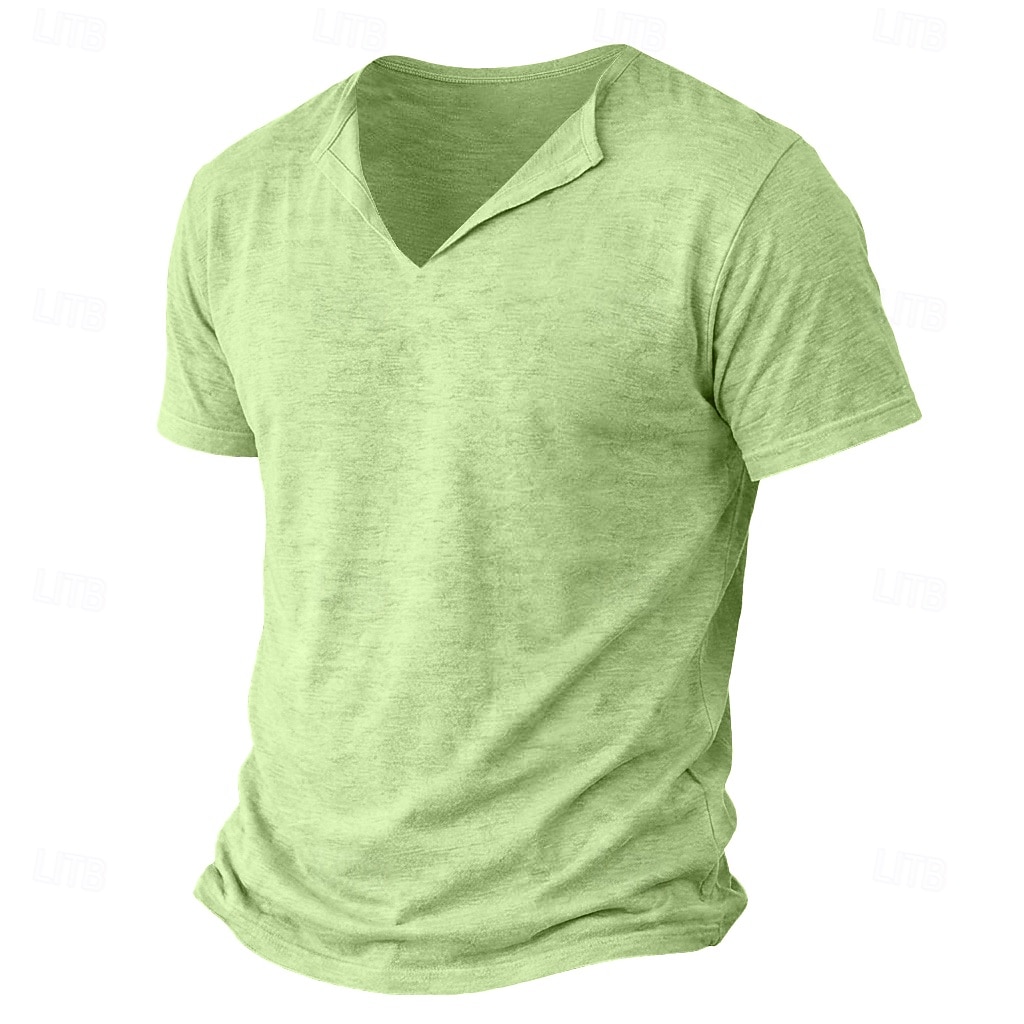 Per uomo Maglietta Maglietta in lino Manica Corta Maniche Corte Scollo a V Primavera & Estate Estate Primavera Semplice Moda Designer Essenziale Morbido Casuale Vacanza Streetwear Blu Bianco Nero del 2026 a $14.99 –P7