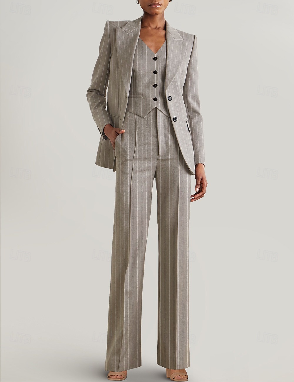 Women's 3 Pieces Suits Formal Wedding Guest Formal Evening Elegant Simple Long Sleeve Ankle Length Peak Lapel Single Breasted 2026 - $206.99 –P11