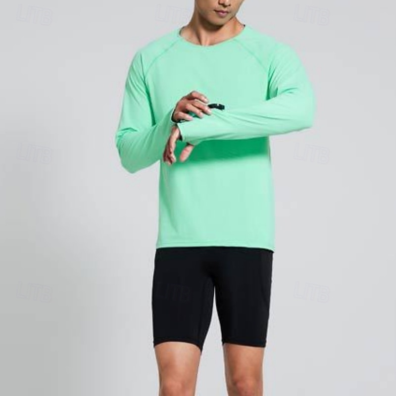 Men's Solid Colored Running T-Shirt Compression Shirt Casual Polo Shirts Running Shirt Summer Spring Fall Fall / Winter Long Sleeve Quick Dry Lightweight Moisture Wicking Gym Workout Active Training 2026 - $22.99 –P9