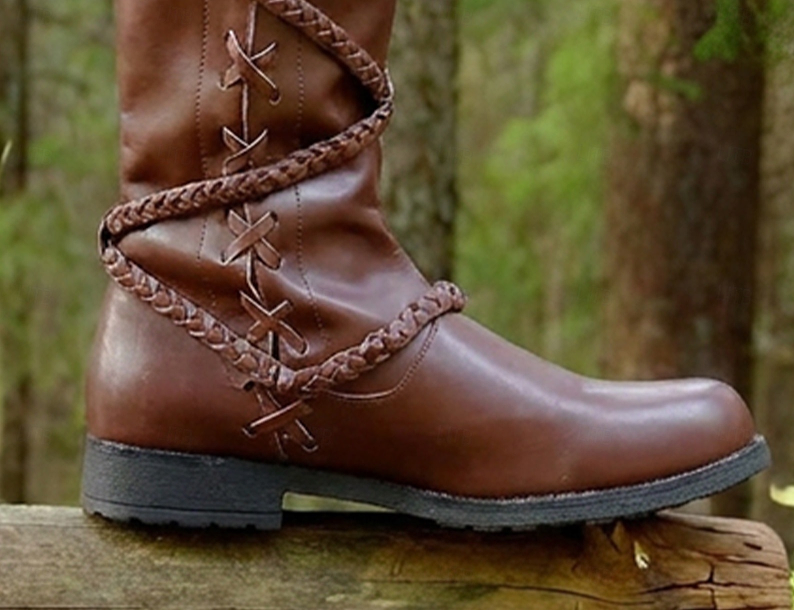 Medieval Renacimiento Zapatos Botas Botas hasta la rodilla Pirata Vikingo Cruzado Plano Disfraz Hombre Celta Pirata Víspera de Todos los Santos Mascarada Fiesta y Noche LARP Feria Ren Adultos Adulto 2026 - $58.99 –P5