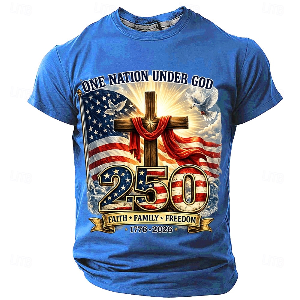 Men's 250th Anniversary Patriotic American Flag 1776 2026 Graphic T Shirt Short Sleeve Crew Neck Summer Street Top 2026 - $18.99 –P1