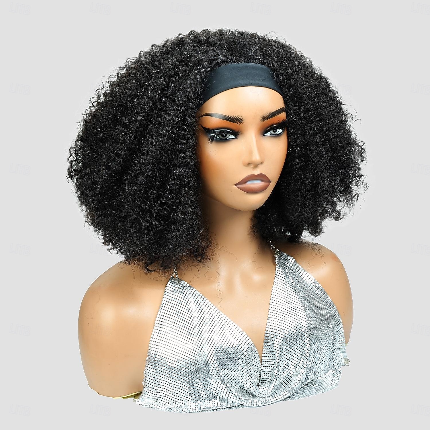 Peruca curta bob de cabelo humano, crespa e cacheada, com faixa de cabelo, densidade de 200%, 8-16 polegadas. de 2026 por $154.99 –P4