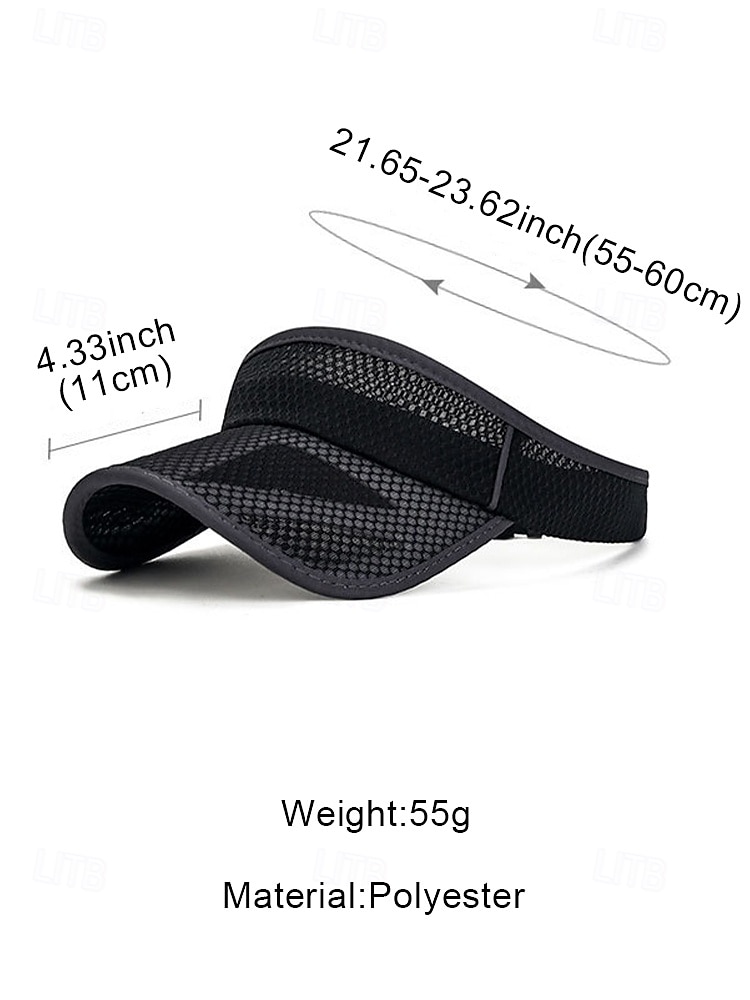 Men's Breathable Mesh Visor Cap Adjustable Sun Hat Lightweight Polyester Sports Golf Visor for Outdoor Fishing Running Tennis Beach Travel Summer UV Protection 2026 - $11.99 –P11