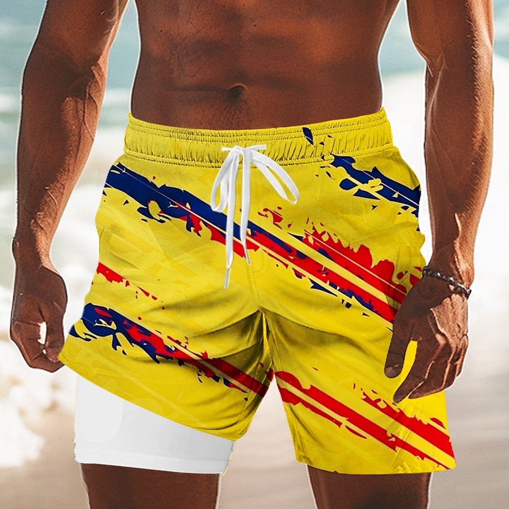 Costumi da bagno patriottici con la bandiera americana a stringa e tasche laterali per il 250° anniversario degli uomini del 2026 a $22.99 –P3